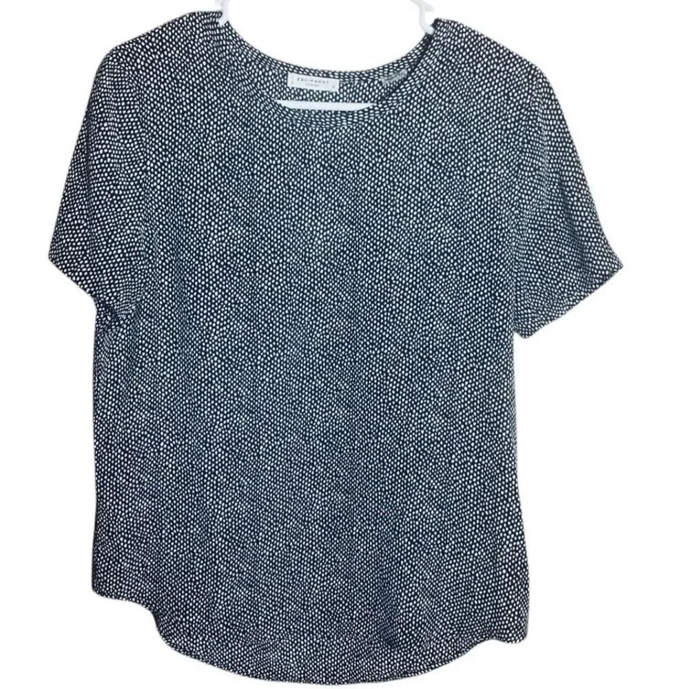Equipment Femme Silk Blouse Dot Print Black Women S Minimalist Luxe Chic